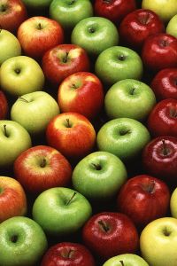 A selection showing varieties of different apples
