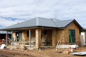 A house nearing the final stages of construction